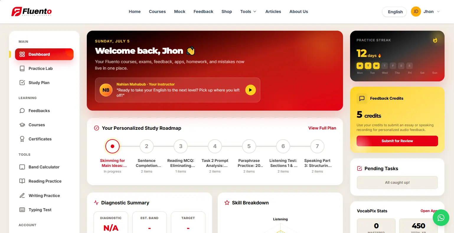 Fluento Dashboard