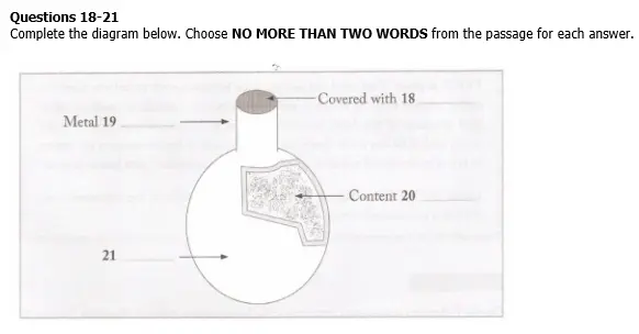 IELTS Reading Test 98 diagram